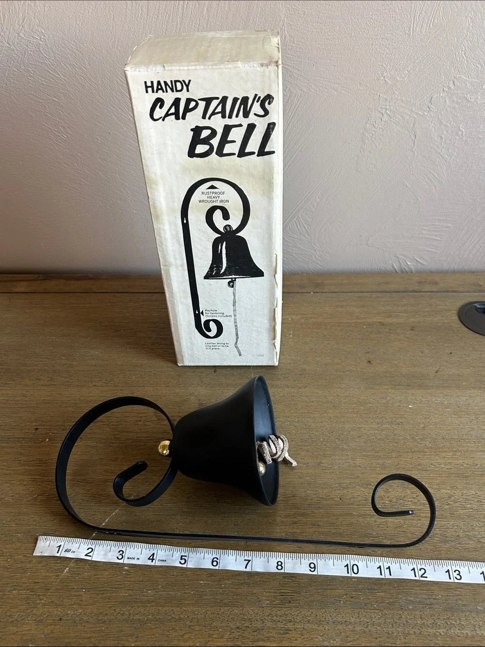 Captain's Bell MCM Decorative Wall Mounted Bell Original Packaging From The 60’s